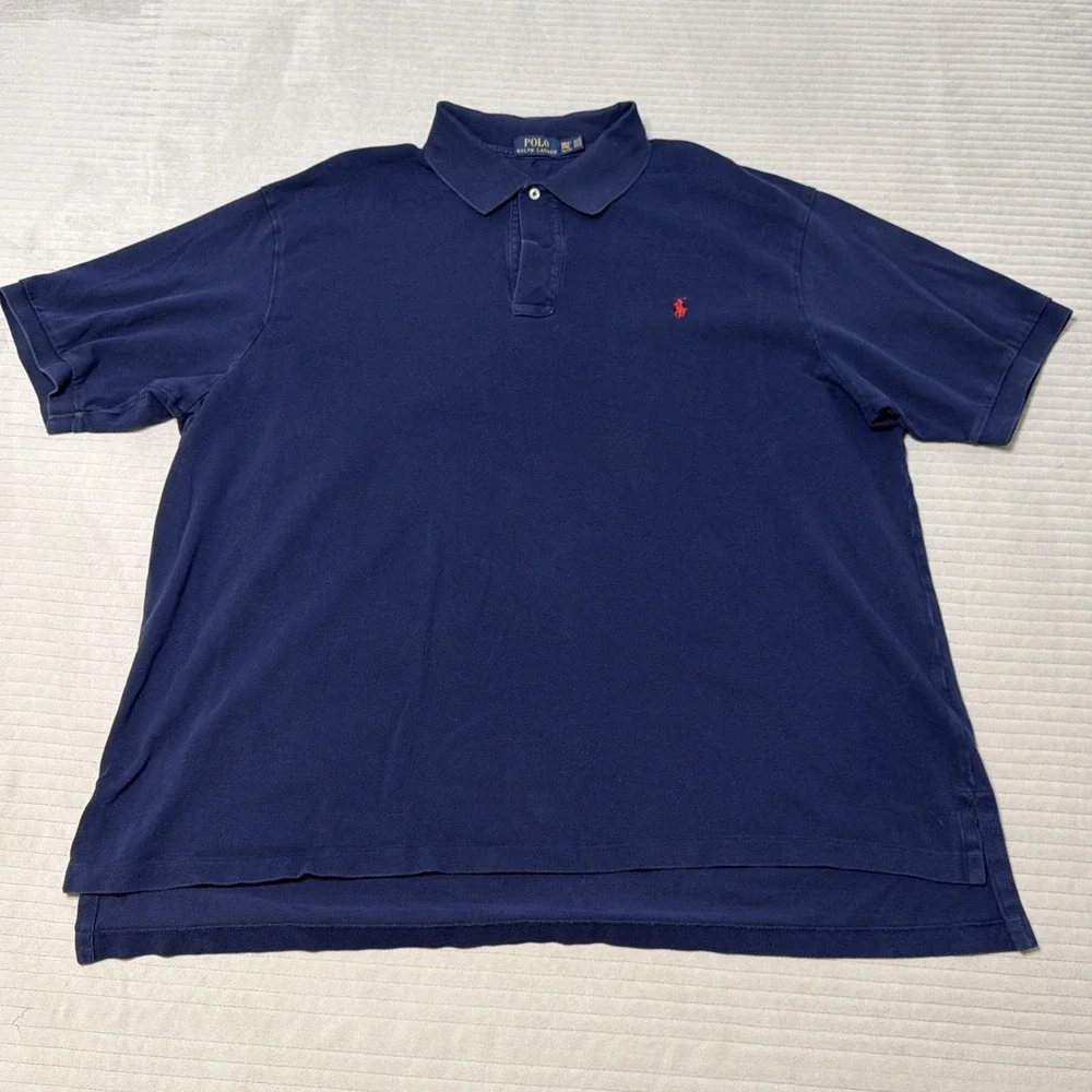 Polo Ralph Lauren Men's Cotton Polo Shirt Blue • 3XLT